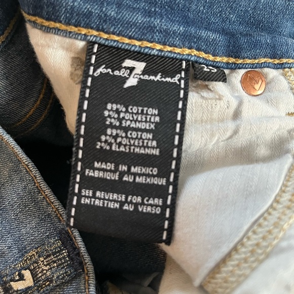 7 For All Mankind Medium Wash Distressed Josefina Style Skinny Women’s size 25 - Picture 13 of 16